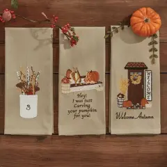 Park Designs Welcome Autumn Appliqued Dishtowel Set of 2