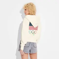 Women's Looney Tunes Bugs Bunny Graphic Hoodie Sweatshirt - Cream