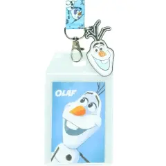 Disney Frozen Olaf Loveable Snowman Lanyard with ID Badge Holder and Charm