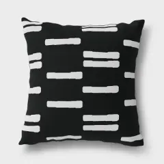 2pk Stripe Outdoor Throw Pillows DuraSeason Fabric&trade; Black/White - Project 62&trade;