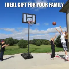 Portable basketball hoop outdoor 53-120in Adjustable Basketball Goal System, 44 Inch Outdoor Hoop & Goals for Youth, and Adults in Backyard,Garage