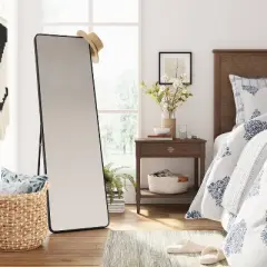 18" x 60" Metal Aluminum Cheval Floor Mirror Black - Threshold&trade;