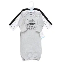 Hudson Baby Infant Boy Cotton Gowns, Mom Dad Moon And Back