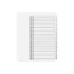 Avery Pre-Printed 31-Tab Numeric Dividers Customizable 11827