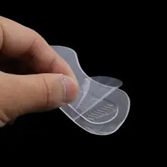 Unique Bargains 1 Pair Transparent Silicone Anti Slip Shoe Insole Inserts Pad Foot Heel Cushion