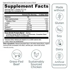 Ancient Nutrition Bone Broth Protein Powder - Chocolate - 17.8oz/20 Servings