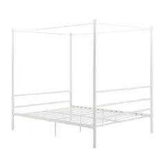 Kora Metal Canopy Bed in Full White - DHP