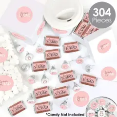Big Dot of Happiness Bride Squad - Rose Gold Bridal Shower or Bachelorette Party Candy Favor Sticker Kit - 304 Pieces