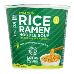 Lotus Foods Tom Yum Rice Ramen Noodle Soup - Case of 6/2 oz
