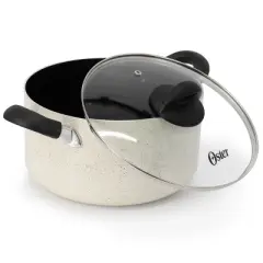 Oster Clairborne 6 Quart Aluminum Nonstick Dutch Oven with Lid in Sand