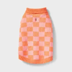 Checkered Knit Dog Sweater - Pink - Boots & Barkley&trade;