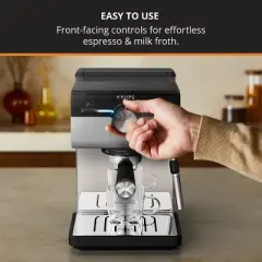 Krups Authentic Manual Espresso Machine, Silver and Stainless Steel