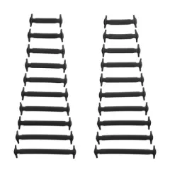 The Original Stretchlace No-Tie Silicone Elastic Shoelaces &ndash; Black Tieless Shoe Laces (1 Set)