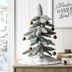 19" Christmas Flocked Tree Round White Base - Wondershop&trade;