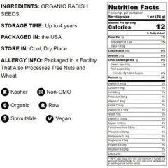 Organic Radish Seeds - by Food To Live