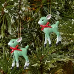 2ct Retro Small Deer Christmas Tree Ornament Set - Wondershop&trade;