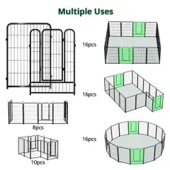 GOTGELIF 16 Panels 40" Height Dog Playpen Heavy Duty Pet Fence Indoor Outdoor
