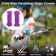 Unique Bargains Child Bike Handlebar Grips Covers 3.94" Purple 1 Pair