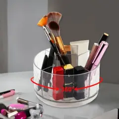 Unique Bargains 360 Degree Rotating Makeup Organizer Clear 1 Pc