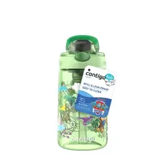 Contigo 14oz Plastic Paw Patrol Kids' Dino Treks Aubrey Cleanable Autospout Water Bottle Green