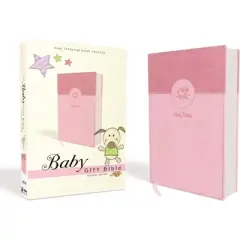 Niv, Baby Gift Bible, Holy Bible, Leathersoft, Pink, Red Letter, Comfort Print - by  Zondervan (Leather Bound)