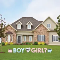 Big Dot of Happiness Baby Gender Reveal - Yard Sign Outdoor Lawn Decorations - Team Boy or Girl Party Yard Signs - Boy or Girl