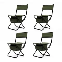 4-piece Folding Outdoor Chair with Storage Bag, Portable Chair for indoor, Outdoor Camping, Picnics and Fishing