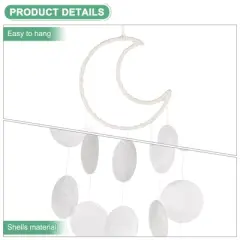 Unique Bargains Handcrafted Seashell Coastal-inspired Outdoor Wind Chime 5.9" x 21.7" White 1 Pc