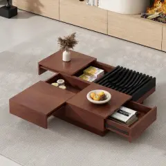Christopher Knight Home Elaris Mid-Century Modern Acacia Wood Coffee Table with Storage