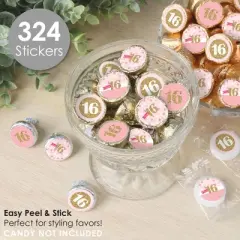 Big Dot of Happiness Sweet 16 - 16th Birthday Party Small Round Candy Stickers - Party Favor Labels - 324 Count