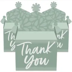 Big Dot of Happiness Sage Green Elegantly Simple - Treat Box Party Favors - Guest Party Favors Goodie Gable Boxes - Set of 12