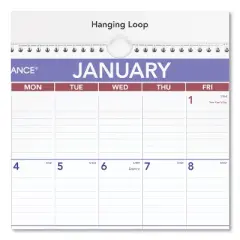Erasable Wall Calendar, 12 x 17, White Sheets, 12-Month (Jan to Dec): 2026