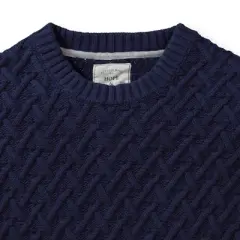 Hope & Henry Mens' Organic Cotton Herringbone Cable Sweater