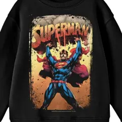 Superman Comic Cover No. 28 Crew Neck Long Sleeve Black Youth Tee