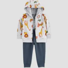 Carter's Just One You&reg; Baby Boys' Safari Cotton Cardigan & Bodysuit - Gray