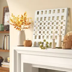 30" x 22" Metal and Paper Pulp Geometric Wall Sculpture Off-White - Threshold&trade;