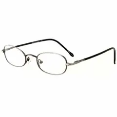 Flex Plus by Vivid FP-87 Designer Blue Light FIlter Reading Glasses in Pewter Silver 46mm +1.50 | Ladies | Oval Shape | X-Small Fit