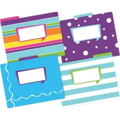 Barker Creek Happy 14pt Letter-Size File Folders Multi-Design Set 24 per Set: Top Tab, Non-Pronged, 50 Sheet Capacity