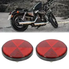 Unique Bargains M6x1.0 Red Universal Screw Mount Round Warning Reflector for Motorcycle