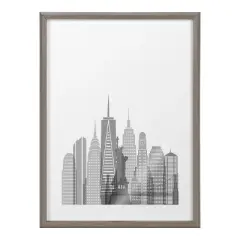 18" x 24" Blake New York Cityscape by Jake Goossen Framed Printed Glass Gray - Kate & Laurel All Things Decor