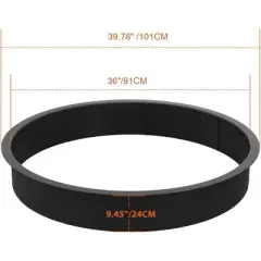 COZONY 36 Inch Fire Pit Ring, Interlocking Steel Panels for Outdoor Wood Burning Fire Pit, Easy Install