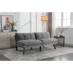 Light Gray Convertible Folding Modern sofa Bed
