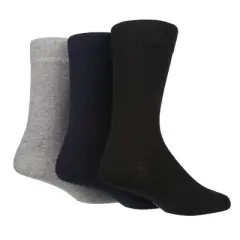 TORE Totally Recycled Men's Casual Crew Socks 3pk - Black/Navy/Gray 7-12