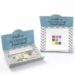 Big Dot of Happiness Winter Wonderland - Snowflake Holiday Party and Winter Wedding Money and Gift Card Holders - Set of 8