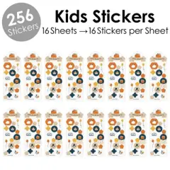 Big Dot of Happiness Happy Thanksgiving - Fall Harvest Party Favor Kids Stickers - 16 Sheets - 256 Stickers