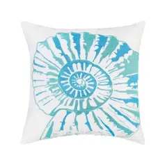 C&F Home Nautilus Shell Cotton Watercolor Indoor/Outdoor Accent Pillow, 18" x 18"