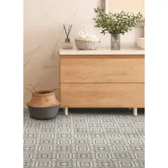 FloorPops 10ct 12"x12" Posey Peel and Stick Floor Tiles Assorted Blues: Water-Resistant Vinyl Mosaic for Bathroom & Kitchen