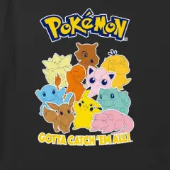 Girl's Pokemon Colorful Gotta Catch 'Em All Group Crop Top T-Shirt