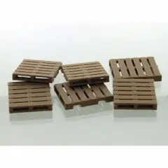 3D to Scale 1/50 Set of 6 3D Printed Brown Plastic Freight Pallets 50-242-WD