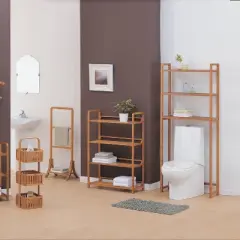 Three Bar Bamboo Towel Rack Natural - Organize It All